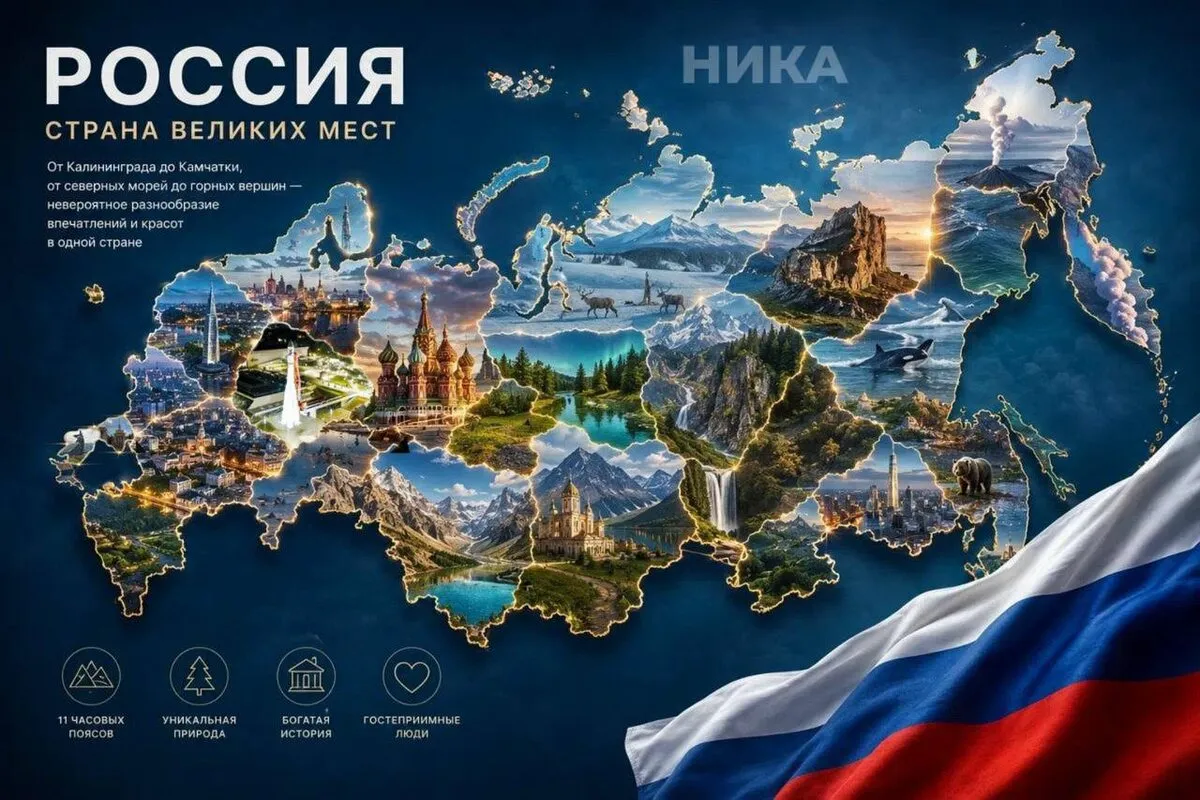 Карта популярных направлений авторских туров по России RussiaVoyage