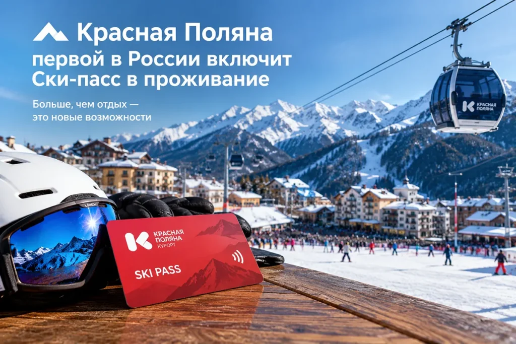 Красная Поляна первой в России включит ски-пасс в проживание